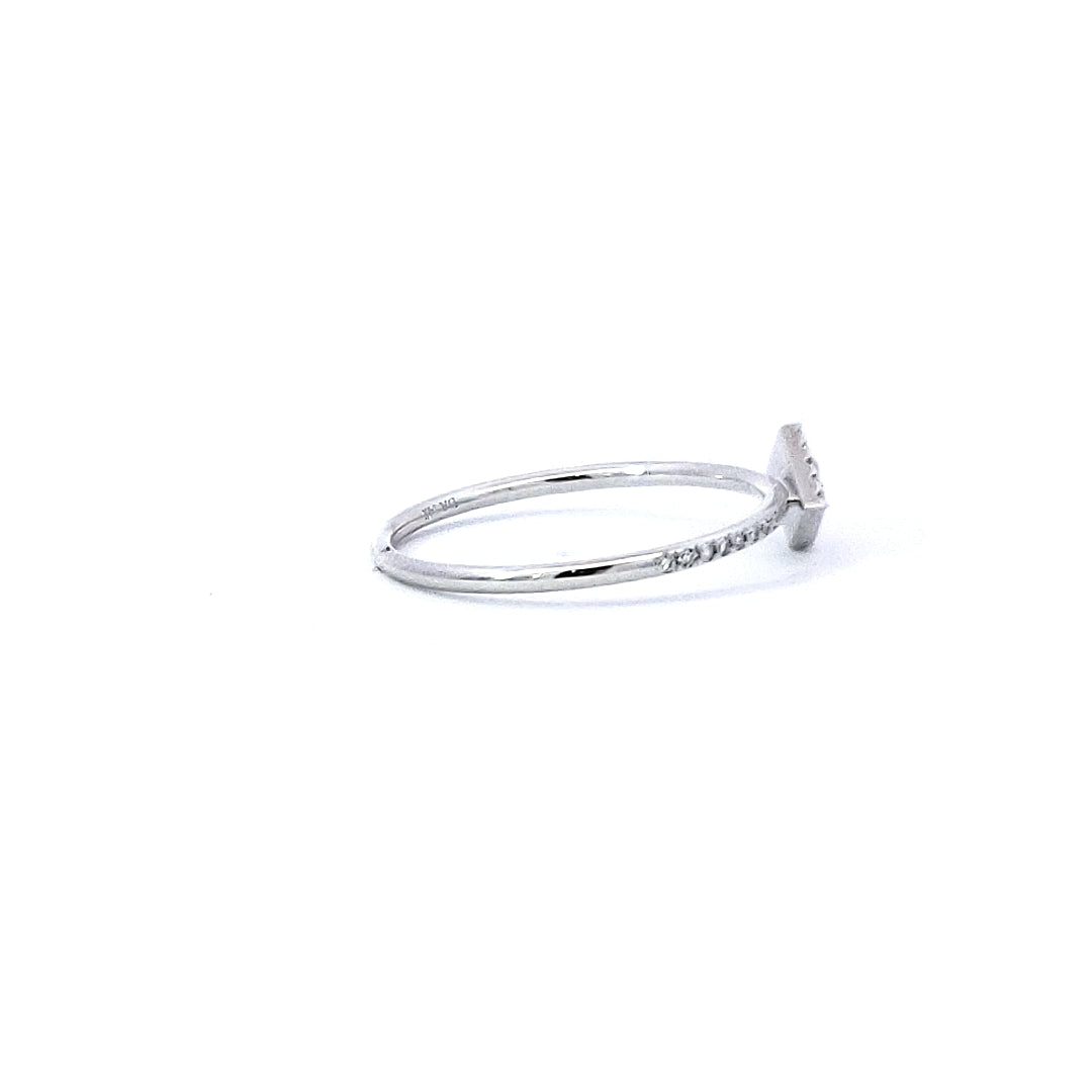 14K White Gold 0.14 cttw Diamond Ring