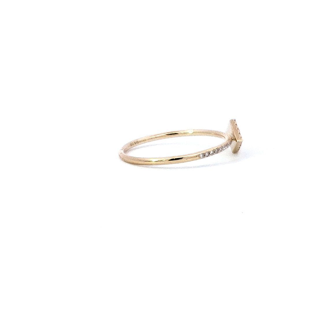 14K Yellow Gold 0.14 cttw Diamond Ring