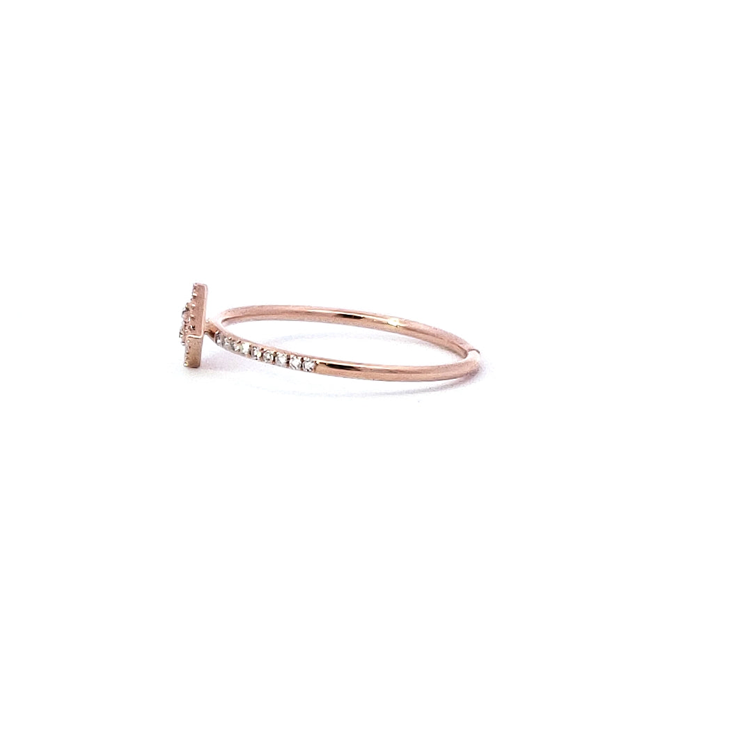 14K Rose Gold 0.14 cttw Diamond Ring