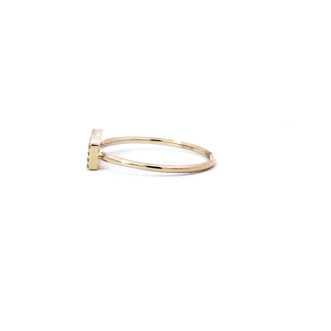 14K Yellow Gold 0.06 cttw Diamond and Mother of Pearl Ring