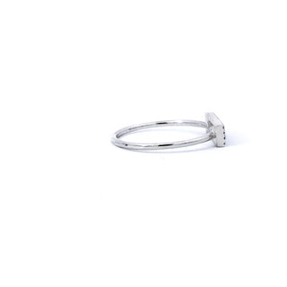 14K White Gold 0.24 Onyx & 0.06 cttw Diamond Ring