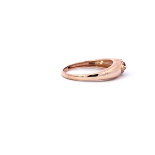 Anillo de diamantes y rubíes marquesa en oro rosa de 14 quilates
