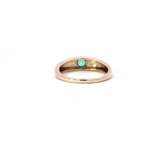 14K Yellow Gold Emerald and Diamond Ring