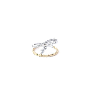 Anillo de diamantes de 0,52 quilates en oro amarillo y blanco de 14 quilates