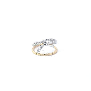 Anillo de diamantes de 0,52 quilates en oro amarillo y blanco de 14 quilates