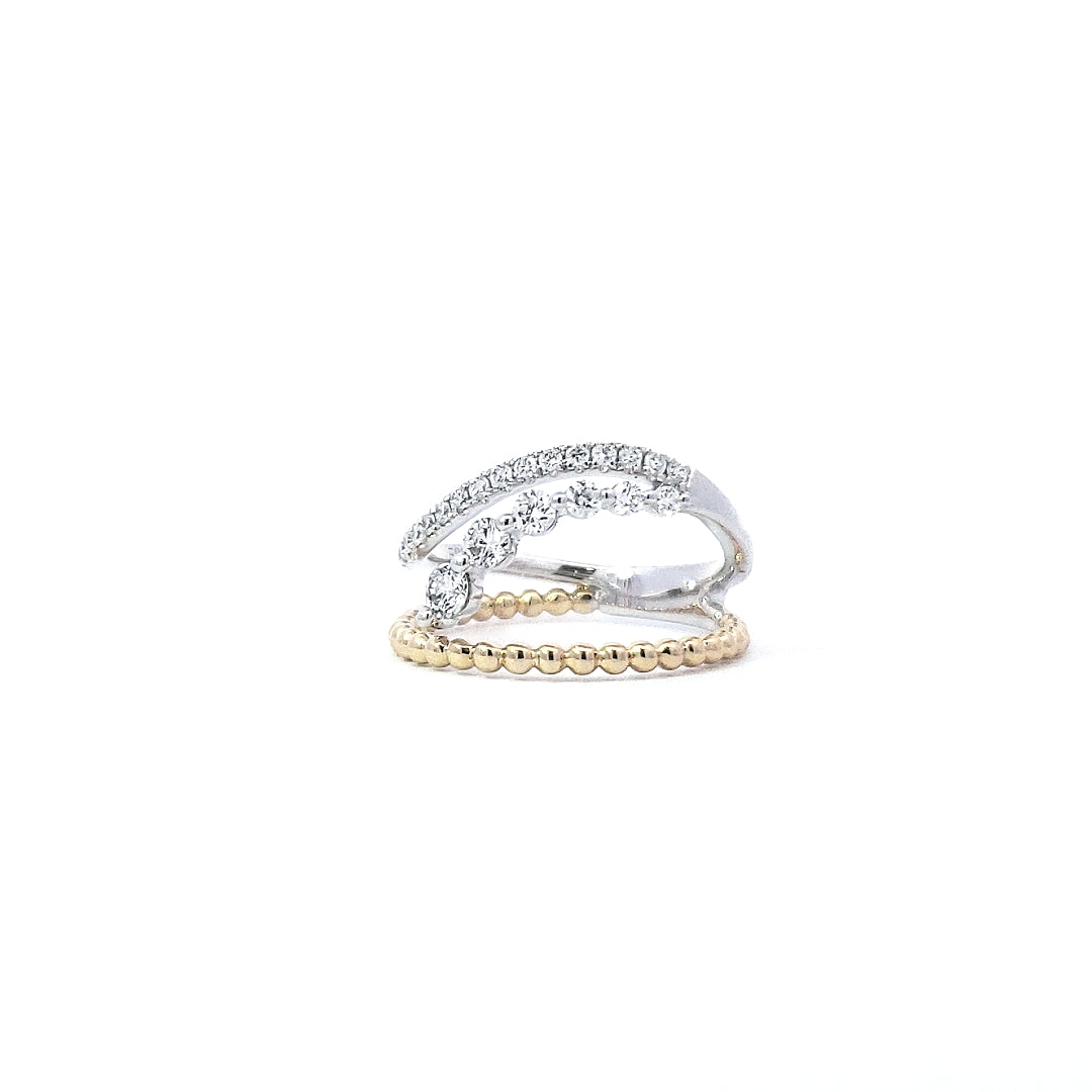 14K Yellow and White Gold 0.52 cttw Diamond Ring