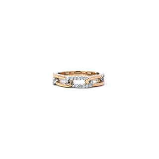 Anillo de diamantes de 0,21 quilates en oro amarillo y blanco de 14 quilates