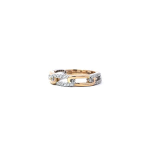 Anillo de diamantes de 0,21 quilates en oro amarillo y blanco de 14 quilates