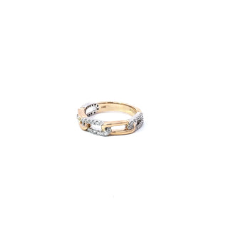 Anillo de diamantes de 0,21 quilates en oro amarillo y blanco de 14 quilates