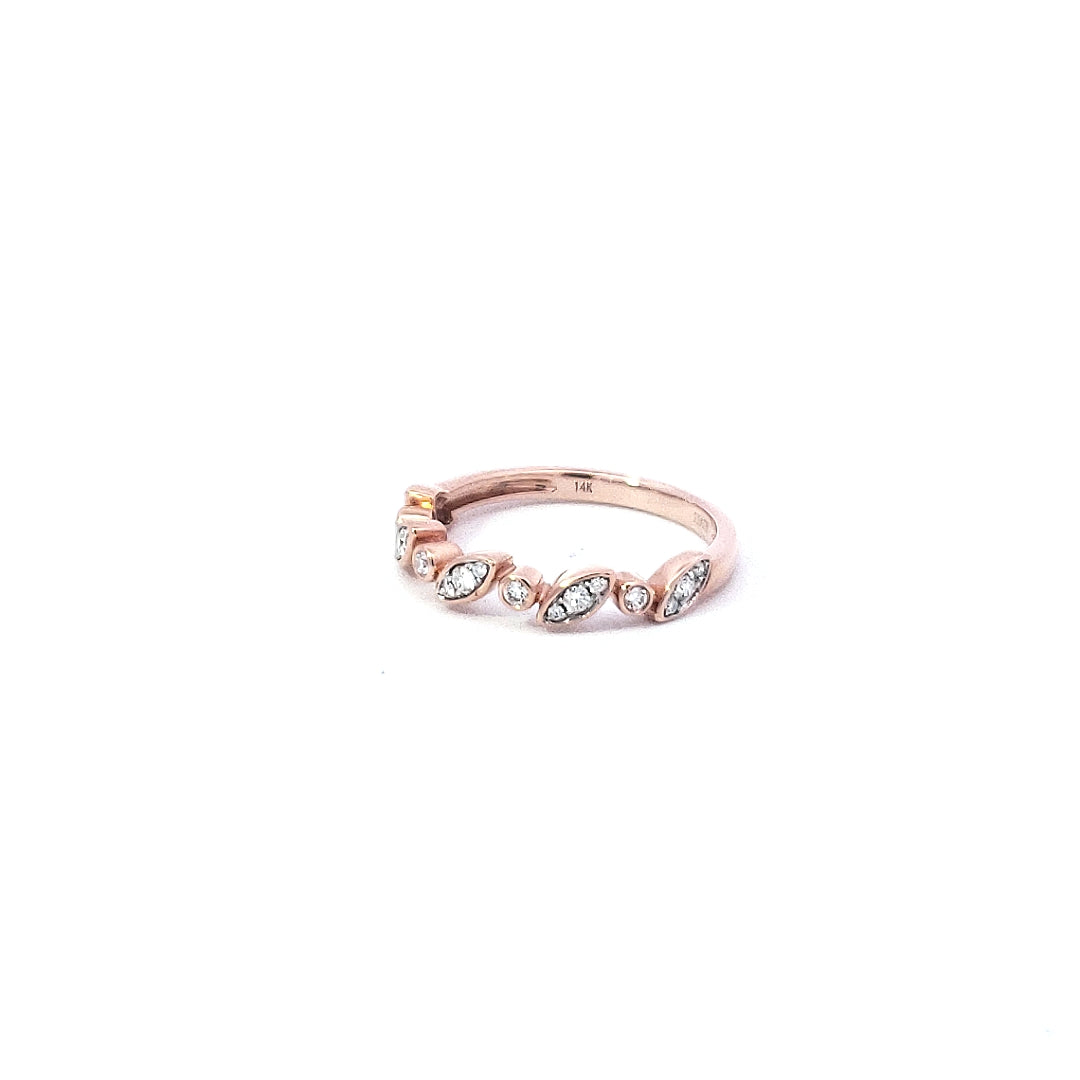 14K Rose Gold 0.19 cttw Diamond Ring