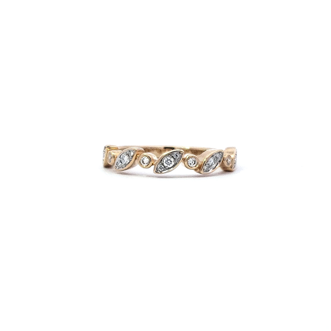 14K Yellow Gold 0.19 cttw Diamond Ring