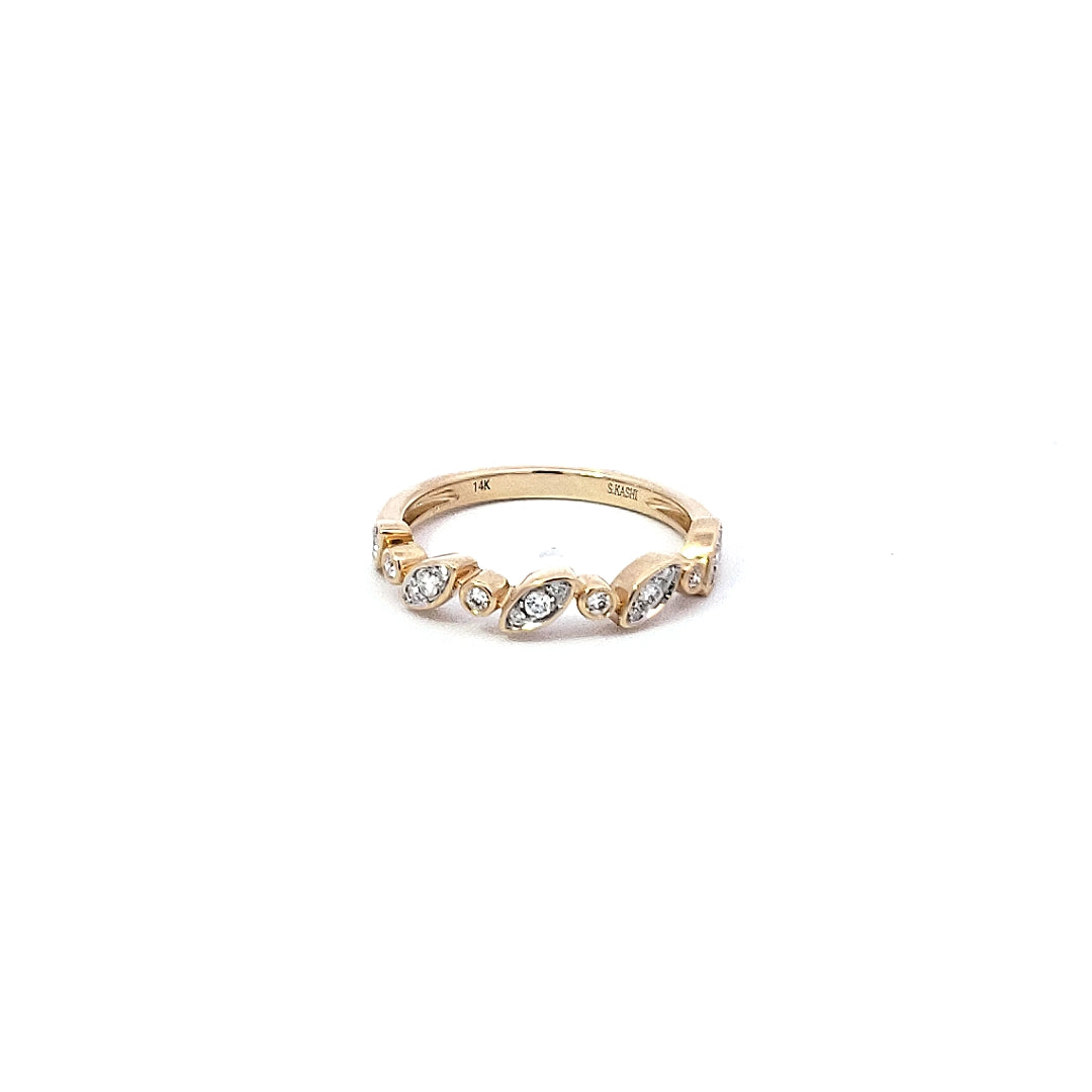 14K Yellow Gold 0.19 cttw Diamond Ring