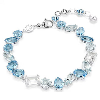 Pulsera Swarovski Gema, Tallas mixtas, Azul, Baño de rodio - 5666018 