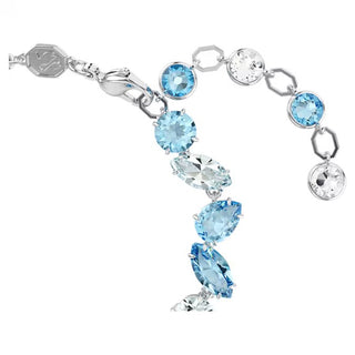 Pulsera Swarovski Gema, Tallas mixtas, Azul, Baño de rodio - 5666018 