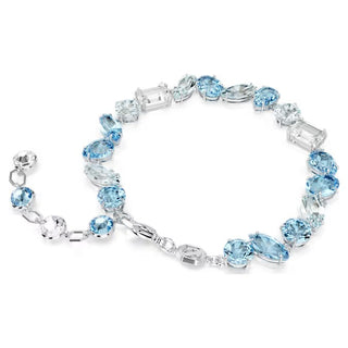 Pulsera Swarovski Gema, Tallas mixtas, Azul, Baño de rodio - 5666018 