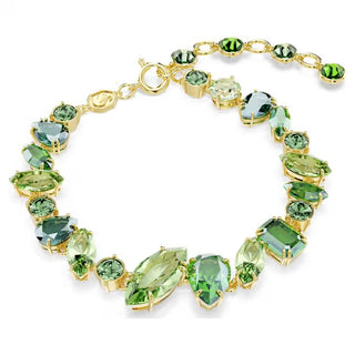 Pulsera Swarovski Gema, Tallas mixtas, Verde, Baño tono oro - 5652822 