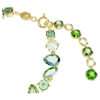 Pulsera Swarovski Gema, Tallas mixtas, Verde, Baño tono oro - 5652822 