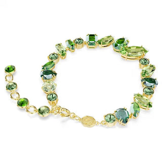 Pulsera Swarovski Gema, Tallas mixtas, Verde, Baño tono oro - 5652822 