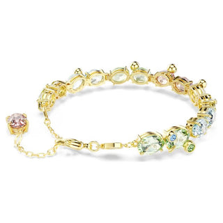 Swarovski - Gema Tennis bracelet, Mixed cuts, Multicolored, Gold-tone plated 5705808