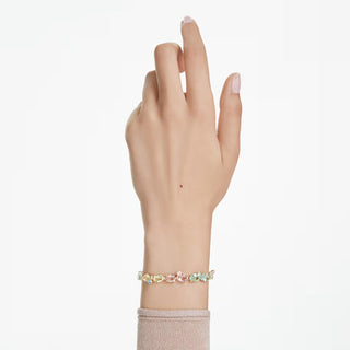 Swarovski - Gema Tennis bracelet, Mixed cuts, Multicolored, Gold-tone plated 5705808