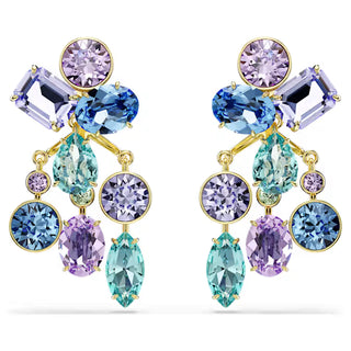 Swarovski Gema earring jackets, Mixed cuts, Multicolored, Gold-tone plated 5737450