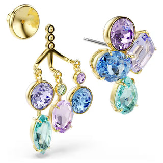 Swarovski Gema earring jackets, Mixed cuts, Multicolored, Gold-tone plated 5737450