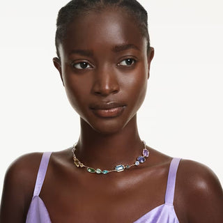 Swarovski Gema necklace, Mixed cuts, Multicolored, Gold-tone plated 5741584