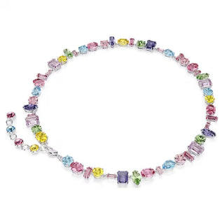 Swarovski Gema necklace, Mixed cuts, Multicolored, Rhodium plated 5656397