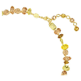 Swarovski Gema Tennis necklace, Mixed cuts, Yellow, Gold-tone plated 5718071