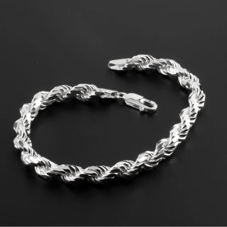 Sterling Silver 925 Rope Style Bracelet 7" 2.8mm