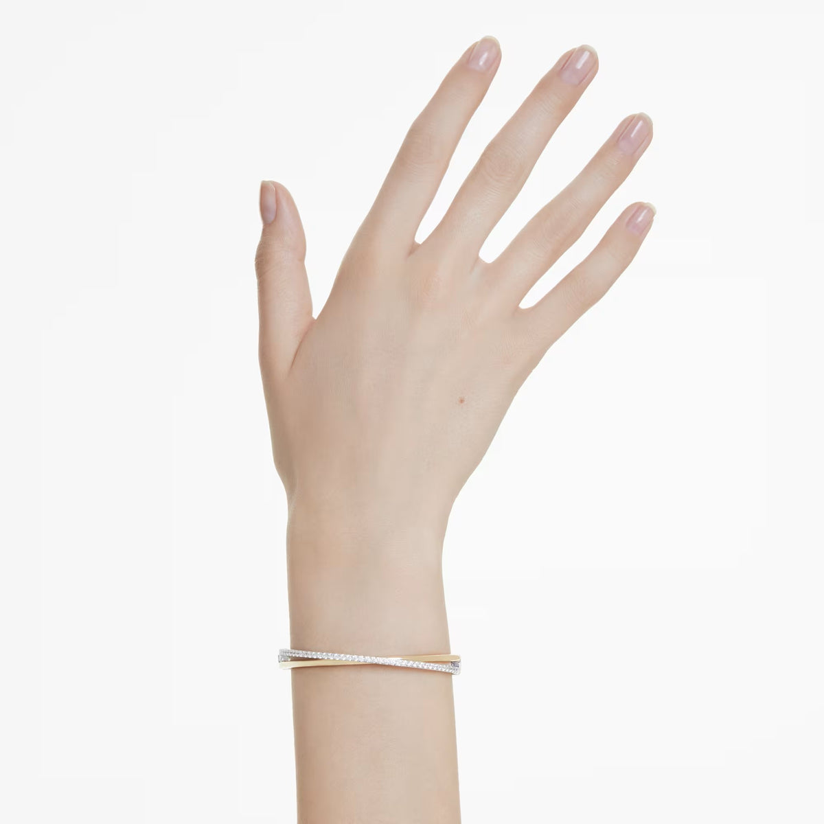 Swarovski - Hyperbola bangle Round cut, White, Mixed metal finish - 5689720