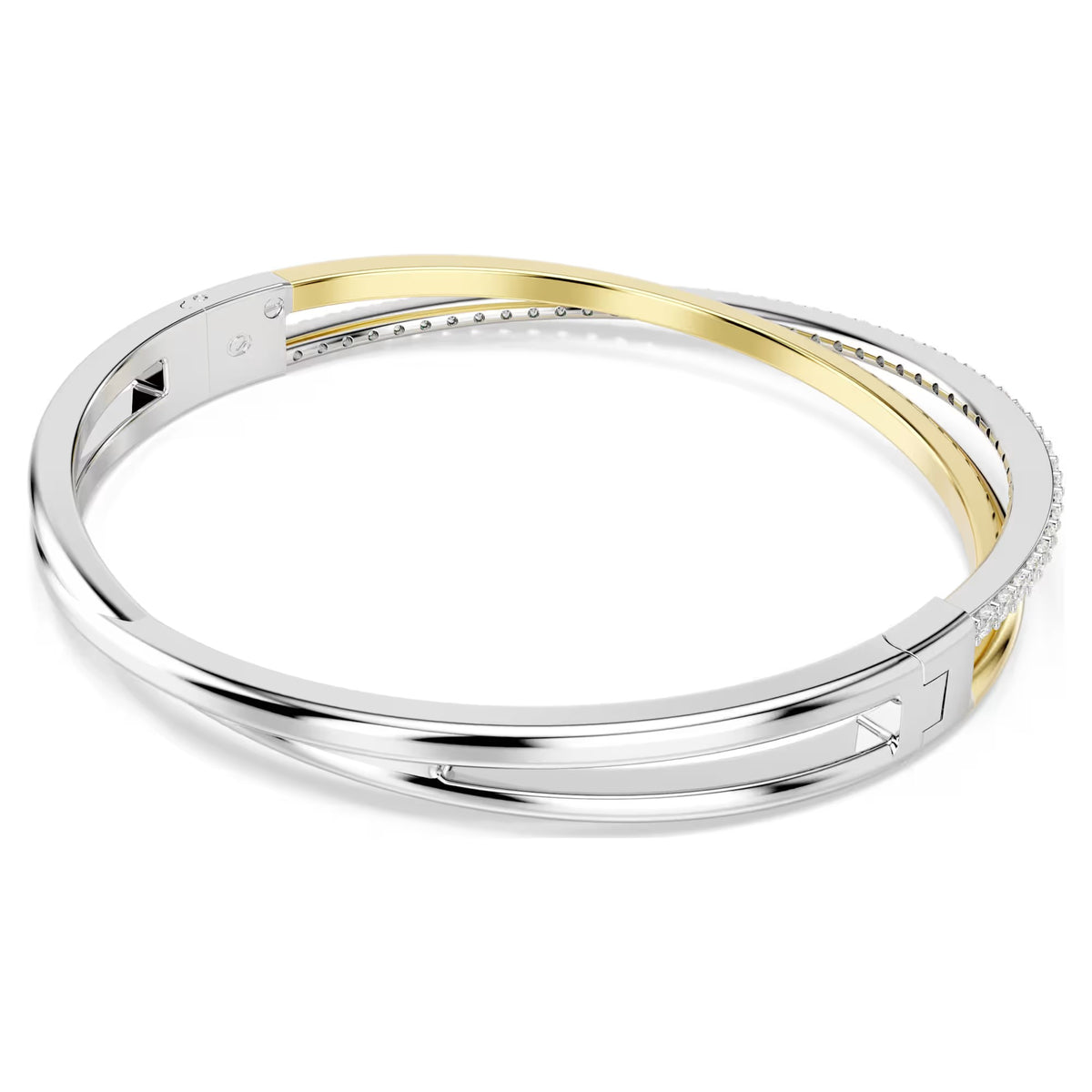 Swarovski - Hyperbola bangle Round cut, White, Mixed metal finish - 5689720