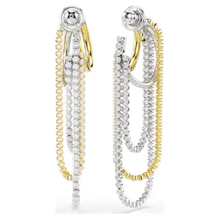 Swarovski Hyperbola earrings, Layered, Round cut, White, Mixed metal finish 5749368