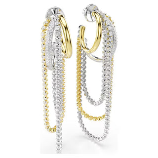 Swarovski Hyperbola earrings, Layered, Round cut, White, Mixed metal finish 5749368