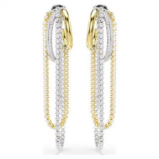 Swarovski Hyperbola earrings, Layered, Round cut, White, Mixed metal finish 5749368