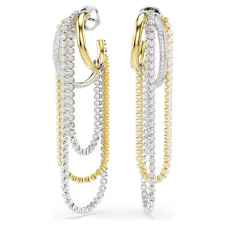 Swarovski Hyperbola earrings, Layered, Round cut, White, Mixed metal finish 5749368