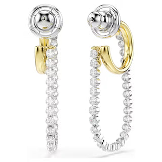 Swarovski Hyperbola earrings, Round cut, White, Mixed metal finish 5749366