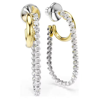 Swarovski Hyperbola earrings, Round cut, White, Mixed metal finish 5749366