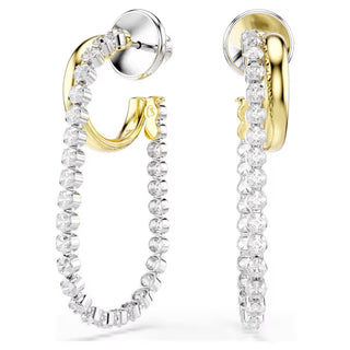 Swarovski Hyperbola earrings, Round cut, White, Mixed metal finish 5749366