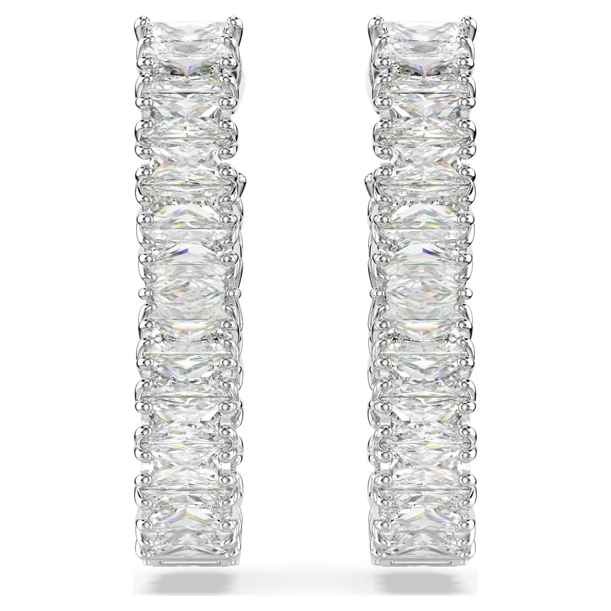Swarovski - Pendientes aros Hyperbola, Infinity, blanco, Baño de rodio - 5684047 