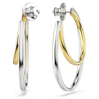 Swarovski - Hyperbola hoop earrings, Round cut, Medium, White, Mixed metal finish - 5702400