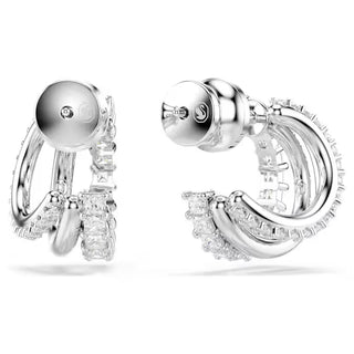 Swarovski Hyperbola hoop earrings, Round cut, Mini, White, Rhodium plated 5737110