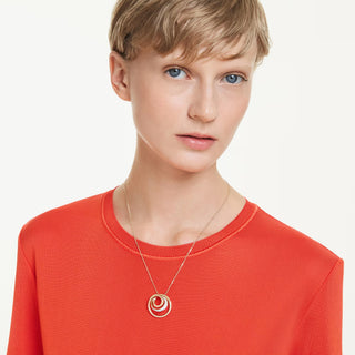 Swarovski Hyperbola necklace, Round cut, White, Gold-tone plated 5740410