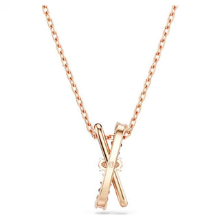 Swarovski - Hyperbola pendant Mixed cuts, Twist, White, Rose gold-tone plated - 5689788