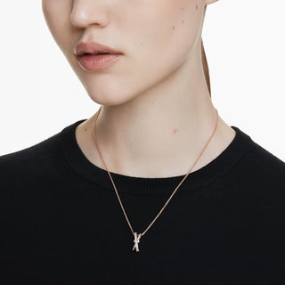 Swarovski - Hyperbola pendant Mixed cuts, Twist, White, Rose gold-tone plated - 5689788