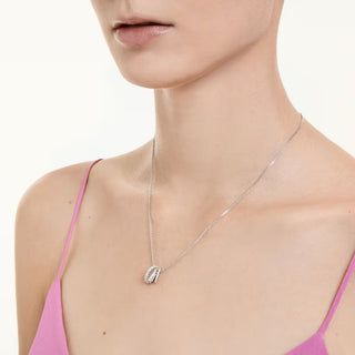 Swarovski Hyperbola pendant, Round cut, White, Rhodium plated 5737064