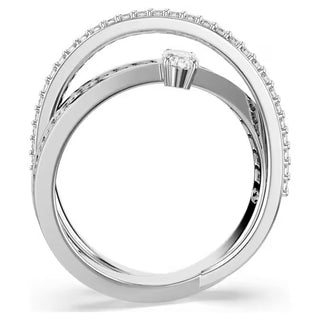 Swarovski - Hyperbola ring Mixed cuts, White, Rhodium plated - 5691231