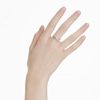 Swarovski - Hyperbola ring Mixed cuts, White, Rhodium plated - 5691231