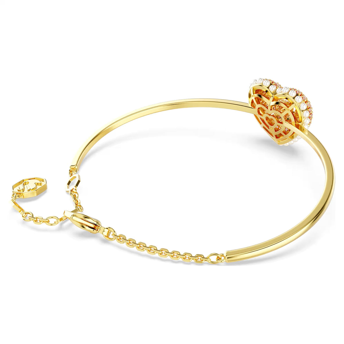 Swarovski - Hyperbola bangle, Heart, Pink, Gold-tone plated 5687258