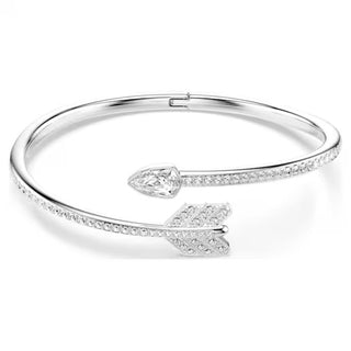 Swarovski Idyllia bangle, Mixed cuts, Arrow, White, Rhodium plated 5737264